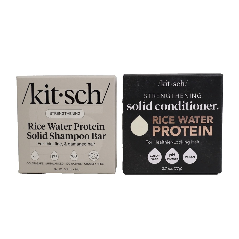 Kitsch Strengthening Rice Water Protein Solid Shampoo & Conditioner Bar